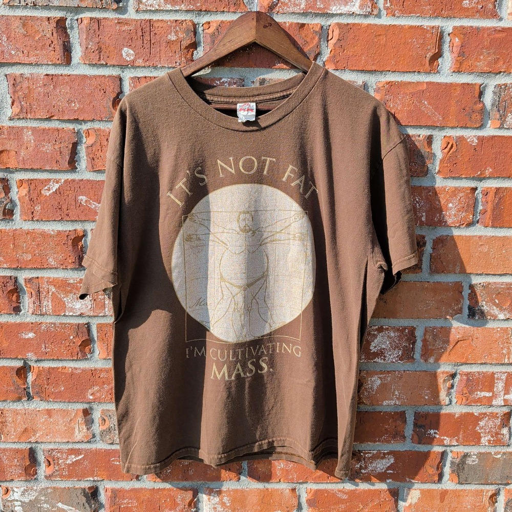 Alstyle T-Shirt Mens XL Brown Cultivating Mass Mac Always Sunny Graphic Tee